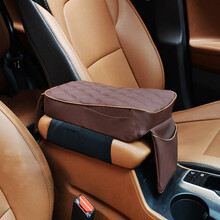 普立希 汽车扶手箱增高垫套 车用记忆棉中央手扶箱加高垫车载手机盒支架 棕色一个 宝马5系520525528LI 535MINI