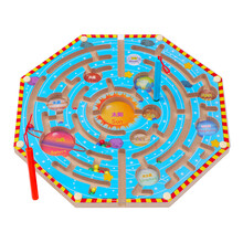 三格田（SANGTY）儿童运笔走珠磁性迷宫城市益智力玩具2D魔幻轨道迷宫智力球飞行棋儿童 2894九大行星迷宫