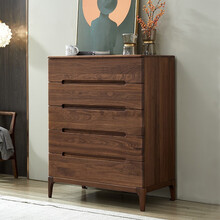 发木乐北美黑胡桃木五斗柜全实木现代简约轻奢客厅卧室储物柜定制边柜收纳柜 黑胡桃木五斗柜(定金)一个月
