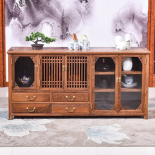 承古堂红木家具非洲鸡翅木（学名：非洲崖豆木）餐边柜厨房储物柜实木中式矮柜地柜玄关柜电视柜歺边柜 长162*宽40*高80cm