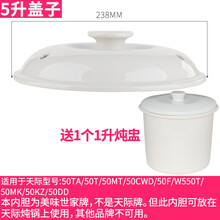 适配天际微电脑电炖锅盖子适配DGD-20F30F40F50F煮粥锅陶瓷紫内胆盖子配件 5L盖子1个1升炖盅
