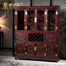 【苏州蠡口】嗜水馨红木家具红酸枝木类（学名：绒毛黄檀）实木酒柜 中式酒水柜餐厅玄关储物柜仿古酒吧柜 酒柜