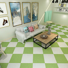 泰如（TRU）地毯卧室满铺客厅方块拼接地毯家用地毯办公室地毯环保PVC底 30-豆绿【单色】 单片/50CM*50CM