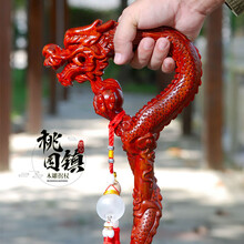 桃园镇 拐杖老人实木拐棍木雕龙头拐杖盘龙拐杖高档老年人拐杖木制拐杖老人祝寿礼品送长辈防滑拐杖刻字 原木色盘龙拐杖 老人身高161-165厘米