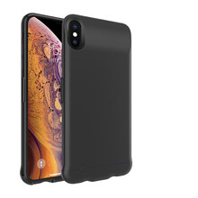 火炅 苹果XSMAX背夹电池无下巴XR无线I8P手机壳充电宝6/7plus个性移动电源 小屏4.7深邃黑((适应于8/7/6)