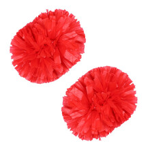 SunNovelty 哑光双头啦啦花球啦啦操手花球啦啦队花球6寸中间手柄款花球赛事拉拉队学校舞蹈道具 红色1对(2个装)