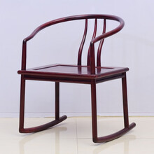 宗木府红木家具血檀（学名：染料紫檀）圈椅中式太师椅座椅客厅休闲椅实木办公椅摇椅 长62*宽49*坐高47(总高86)cm