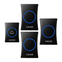 CACAZI卡佳斯A30一拖三无线门铃家用电子门铃遥控接收不用电池智能门铃感应器防水老人紧急呼叫器 黑色