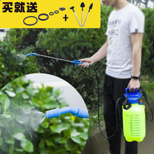 园艺小型喷雾器农用手动高压喷水壶加厚五升5L8L压力浇花喷壶 5升黄色 配38cm全铜喷杆