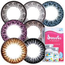 卫康混血美瞳大眼女孩隐形眼镜大小直径半年抛1片装网红同款 糖果蜜恋-棕色 425度