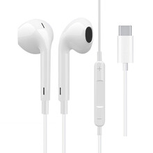 搞怪猪 Typec线控手机耳机适用魅族17 pro入耳式魅族16s pro数字三星s20+/a90 Type-C耳机数字音频耳机【白色】