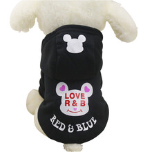 小宠物 泰迪狗狗衣服秋冬装狗衣服 小型犬 春夏装幼犬衣服 前脚双脚衣服 萌宠服装 小犬外套 猫外套 带帽狗黑色 XXL适合背长40cm胸围55cm体重13-15斤