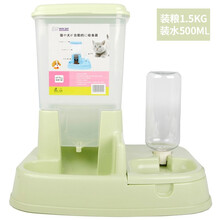 呆呆宠 猫咪自动喂食器喂猫自动投食器猫粮机饮水机猫碗狗碗宠物用品幼猫食盆喂水器 浅绿色