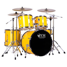 一秒（ONESECOND）架子鼓成人五鼓三镲儿童专业爵士鼓5鼓3镲4镲5镲初学者练习教学+鼓凳鼓棒 升级款5鼓4嚓柠檬黄（黄铜镲）