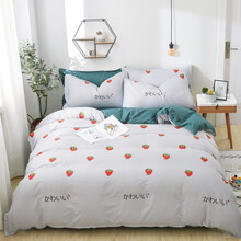 当当爱 学生宿舍三件套双人家用六件套八件套被褥套装被罩床垫全套式 红颜草莓 1.8床：被套+床单+枕套+5斤被芯+枕芯+床垫