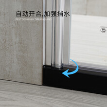 淋浴房卫生间玻璃隔断门干湿分离小户型小浴室洗澡间折叠简易浴屏 800*1900(不含石基，送防爆膜) 不含蒸汽