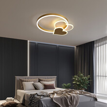 VVS美学灯  网红款现代简约卧室灯LED金色轻奢吸顶灯温馨浪漫婚房个性创意心形灯具灯饰 大号50*45cm无极调光+遥控