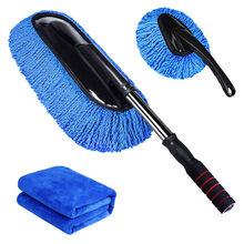 洗车蜡刷 可伸缩刷车刷子拖把软毛不伤汽车用擦车洗车工具拖把 蓝色升级蜡刷+毛巾+小蜡刷【可伸缩】