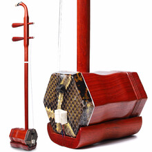 派尼美特成人红木二胡乐器 演奏级红花梨二胡手工蟒皮琴皮初学入门练习民族乐器 红木无雕花款+锦盒+书+白马尾弓+