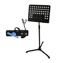 GLEAM 格利姆 可升降折叠乐谱架 吉他贝斯琵琶小提琴二胡长笛古筝架子鼓专业便携式琴谱架曲谱架 【黑色一键升降款-1.6米】+包+谱架灯+乐谱夹