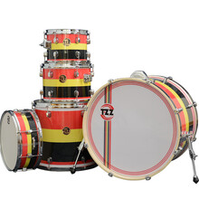 TZZ DRUM TZZ挑战者架子鼓 杨木新星系列 限量爵士鼓5鼓3镲架 黑红条