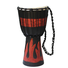 小影 非洲鼓 专业演出表演非洲鼓儿童手拍鼓成人山羊皮4寸6寸8寸12寸手工印尼非洲鼓初学者练习鼓 专业10寸烈焰彩绘(送鼓包背带、手铃、电子教程)