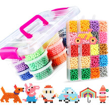 儿童水雾魔珠水晶豆男生女孩DIY手工制作水溶粘珠串拼豆豆拼图饰品益智 29色5500粒套装