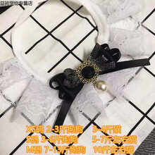 宠物围巾围嘴狗狗口水巾三角巾猫咪围脖饰品泰迪公主可爱蝴蝶结薄 钻黑 XS-超小型