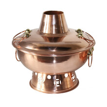 铜火龙铜火锅新款酒精铜火锅环保油紫铜锅涮肉铜锅加厚纯铜火锅 28cm