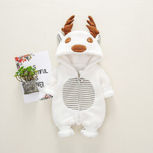 哈兜儿3-9-12个月婴儿童连体衣春夏冬季款爬爬服秋冬装连身衣外套家居服新生儿宝宝外出服小孩哈衣 L773春秋米白色 73CM约3-6个月7-8KG