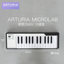 Arturia microlab 25键便携迷你专业编曲练习配重MIDI键盘控制器 Microlab 25键 黑色