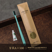 一次性牙刷牙膏套装家用待客酒店软毛民宿宾馆一次性洗漱用品 【君子兰系列丨麦秸秆牙具A+牙膏】x100套