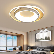VVS美学灯 木艺圆形吸顶灯温馨浪漫北欧卧室灯简约现代主房间灯具 白框直径50cm无极调光+遥控