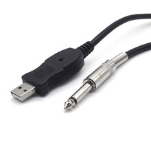 USB转6.5电脑USB转XLR 麦克风 吉他6.5音频连接线带芯片 录音功能 黑色