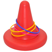 幼儿园独角凳玩具儿童平衡椅 独角椅 感统训练器材 独脚凳 独脚椅 独脚凳 红色+4个套圈