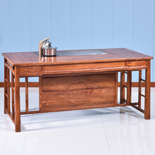 苏汀小镇红木家具非洲花梨（学名：刺猬紫檀）原木茶桌椅组合 中式茶艺桌实木茶台休闲功夫泡茶桌 茶桌：长155*宽80*高72cm