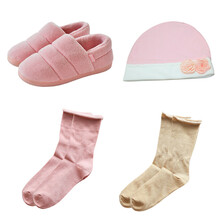 台英华产后月子鞋帽袜子夏季薄款防风头巾产妇秋冬包根软底防滑棉拖鞋 秋冬加绒月子鞋帽袜四件套 M（37-38脚穿）