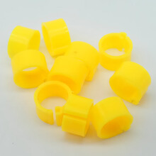 鸽子用品卡环开口脚环开口识别数字记号环彩色卡环足环 8mm内径黄色无编号100个