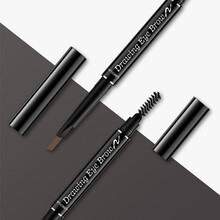 拉美拉双头自动眉笔 防水防汗不易脱色自然立体 持久防晕染一字眉初学者789 01#黑色+03#褐色