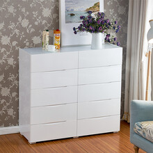 诚朴 烤漆斗柜实木卧室五斗柜简约现代抽屉柜五斗橱储物柜白色收纳柜 1200*450*1080mm十斗床尾柜电视柜