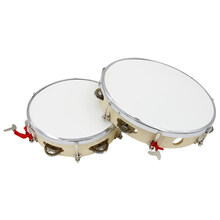 奇宝居乐器 单排铃手拍鼓 奥尔夫单皮鼓 排铃手拍鼓单皮鼓8寸铃鼓可调铃鼓 10寸手鼓 10寸