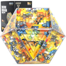 盛星  3d立体迷宫球玩具 走珠智力魔方 儿童益智玩具3-6岁以上男孩女孩燃烧吧大脑魔幻平衡球 【十四面体】3D魔幻艺术迷宫