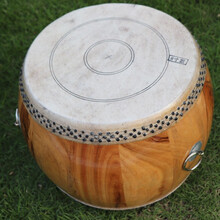 高音中音纯手工竹钉鼓7寸8寸9寸10寸12寸14寸原木扁鼓低战鼓川堂鼓道士鼓牛皮鼓小堂鼓戏剧鼓戏曲鼓 8寸高鼓鼓面26cm高19cm