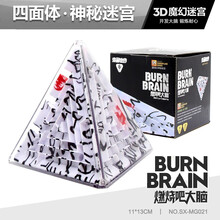 盛星  3d立体迷宫球玩具 走珠智力魔方 儿童益智玩具3-6岁以上男孩女孩燃烧吧大脑魔幻平衡球 【四面体】3D魔幻神秘迷宫