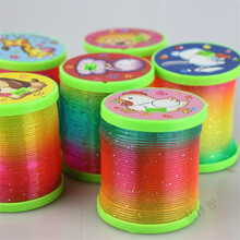 卡通动物彩虹圈创意弹簧圈叠叠乐3-6岁儿童发光玩具地摊货源 5个装