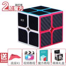 奇艺 碳纤维魔方益智玩具儿童动手工二3三阶4四异形金字塔顺滑套装全套初学者礼物 2阶【碳纤维】