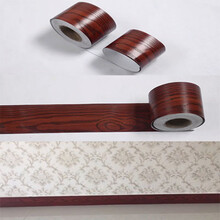 踢角线 自粘踢脚线纯色黑白灰地角线pvc防水窗台腰线波导线SN 加厚红檀木纹-10米价 特大20厘米宽度