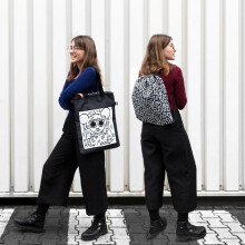 LOQI德国LOQI设计师系列哈林凯斯艺术涂鸦双面手拎袋轻便折叠包