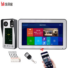 乐安居 10寸可视门铃家用别墅楼宇对讲监控门禁智能WIFI指纹有线可视对讲门铃 10寸一拖一（1指纹外机+1台10寸有线内机）