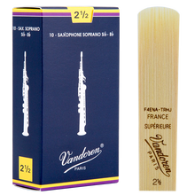 弯德林（Vandoren） 法国 进口 蓝盒 高音 萨克斯哨片  弯得林 降B调 推荐 直管萨克斯 2.5号一盒（10片）